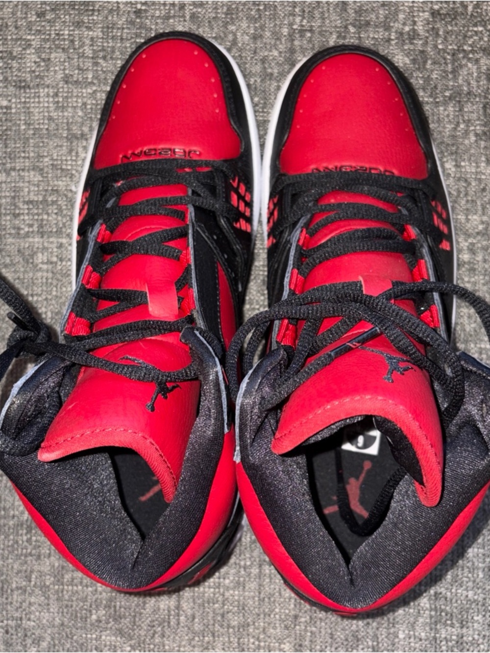 New Nike Jordan Flight 1 Bred Black & Red High-Top Sneakers Men’s Size:9 - Picture 4 of 5